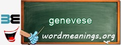 WordMeaning blackboard for genevese